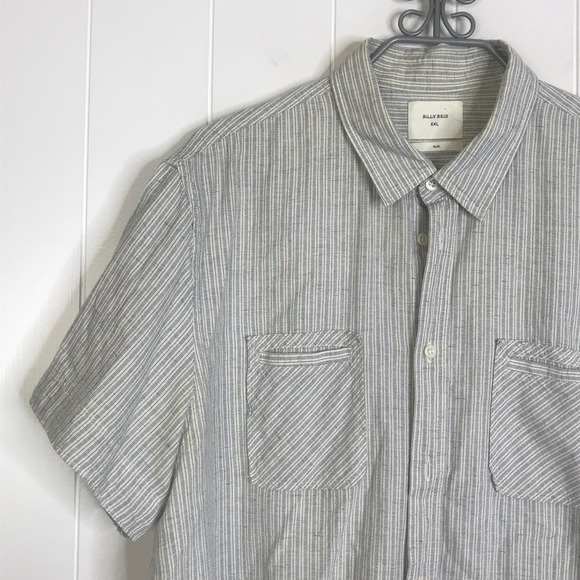 Billy Reid Men's Short Sleeve Buttondown Cotton/Linen‎ Shirt SZ XXL - Picture 2 of 8